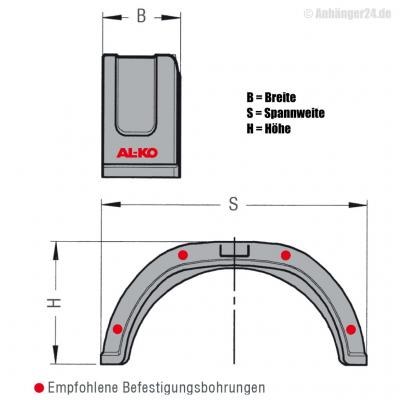 441530 | AL-KO 245822 - Kotflügel B235xS770