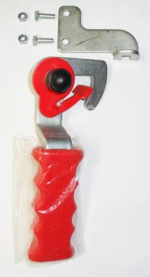 Stema Winkelhebel Griff rot, links komplett mit Einfallöse