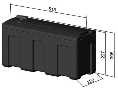 Alko Staubox Kunststoff 515x220x277/305mm