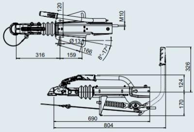 Alko Auflaufeinrichtung 251S Totpunkt, 1500-2700kg, oben+unten, RB1637/2051