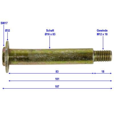 343509 | AL-KO Ø16x83 + M12x18 - Lagerschraube