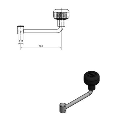 Kurbel für Stützrad 40103, 40136,40137