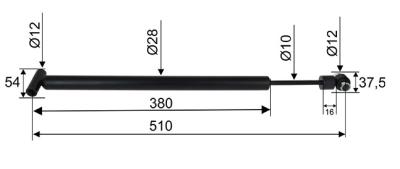 Stoßdämpfer passend für Alko 251S  ab Bj 93 - 505m
