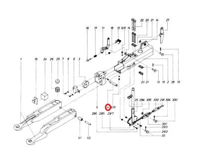 AVE/AER Bolzen für Stützrolle Ø 20mm x 124mm