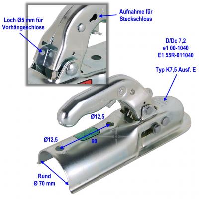 464013 | Knott K 7.5 Ausf. E - Kupplung 750kg Ø70 M12