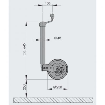 480015 | Stützrad Ø48 300kg AL-KO Premium mit Waage