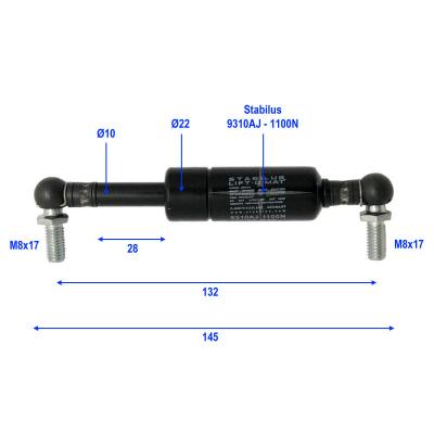 553360 | Gasfeder 9310AJ 1100N - Westfalia Jupiter