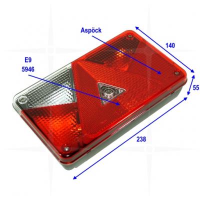 611511 | Aspöck Multipoint V Links - Rückleuchte 8-BA