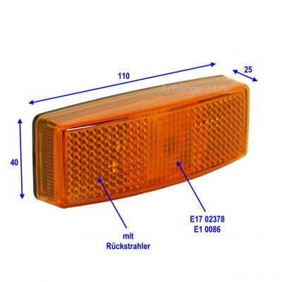 642040 | Hella 0086 (Talmu 02378) Gelb - Seitenmarkierungsleuchte