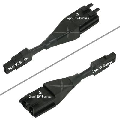 2-fach Verteiler für 2-polige SV-Steckverbinder