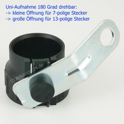 Steckerhalter universal für 7- oder 13-polige Stecker schwarz