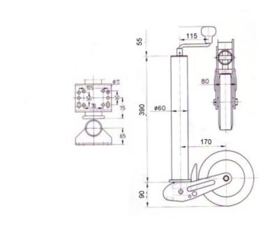 Stützrad Westfalia 60mm, 200x60mm
