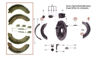 380430 | Peitz R234-76 - Bremsbacken 230x40 OEM