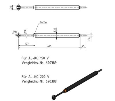 335155 | AL-KO 200V - Stoßdämpfer OEM 690388