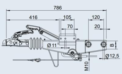 325526 | AL-KO 90S/3 Ausf. A1 (Vkt70) - Auflaufeinrichtung OEM 1251903