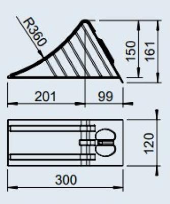 Alko Metall Unterlegkeil UK36 verzinkt  - 120mm