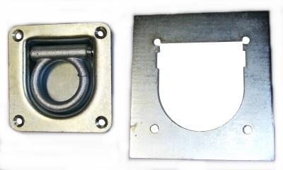 Zurrmulde, mit Ring und Rückholfeder + Gegenplatte