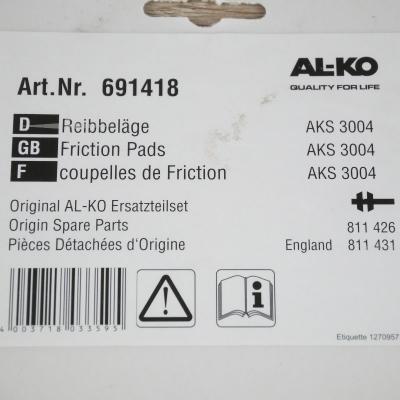 465694 | Reibbeläge vo+hi schmal AL-KO AKS3004 + AKS3504